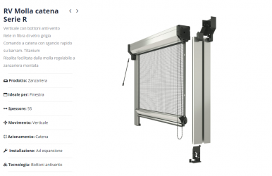 02 Zanzariera Catena RV Molla Serie R