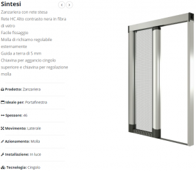 03 Zanzariera Laterale SINTESI