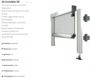 14 Zanzariera Verticale SV INVISIBLE 50 14 Zanzariera Verticale SV INVISIBLE 50